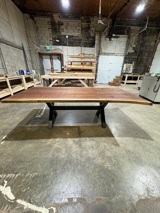 Live edge walnut dining table 96L 46W (curly)