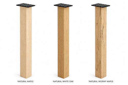 Patas de muebles cuadradas de madera dura de 28" y 3", 1 juego de 4