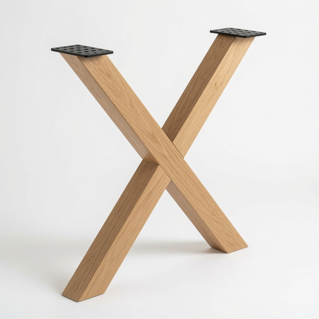 28” Hardwood   "X" Shape Furniture Legs, 1 Pair