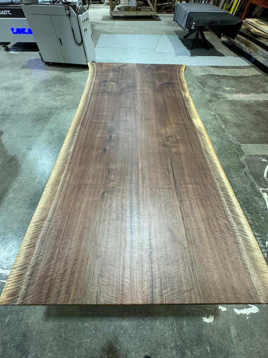 Live edge walnut dining table 96L 46W (curly)