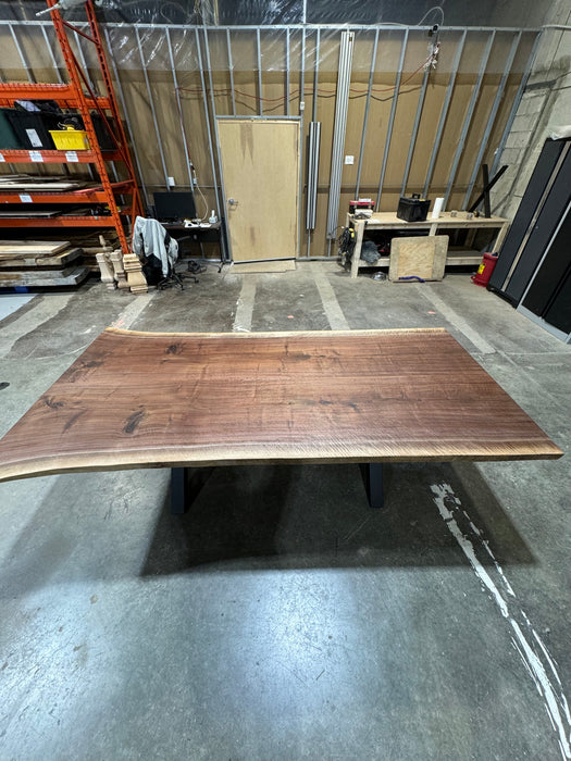 Live edge walnut dining table 96L 46W (curly)