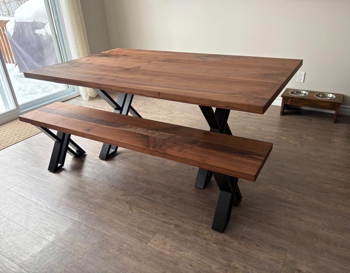 Custom Made Rectangle Dimensional Walnut Table - Fractal Designs Inc