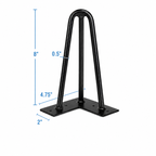 8" Hairpin Furniture Legs, Set/4