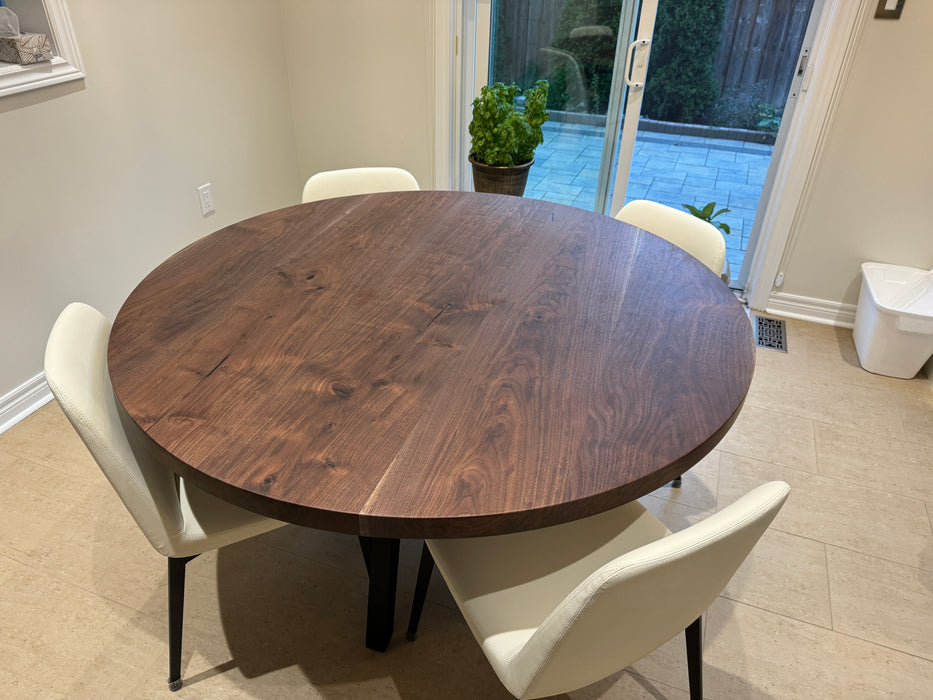 Custom Made Round Walnut Table