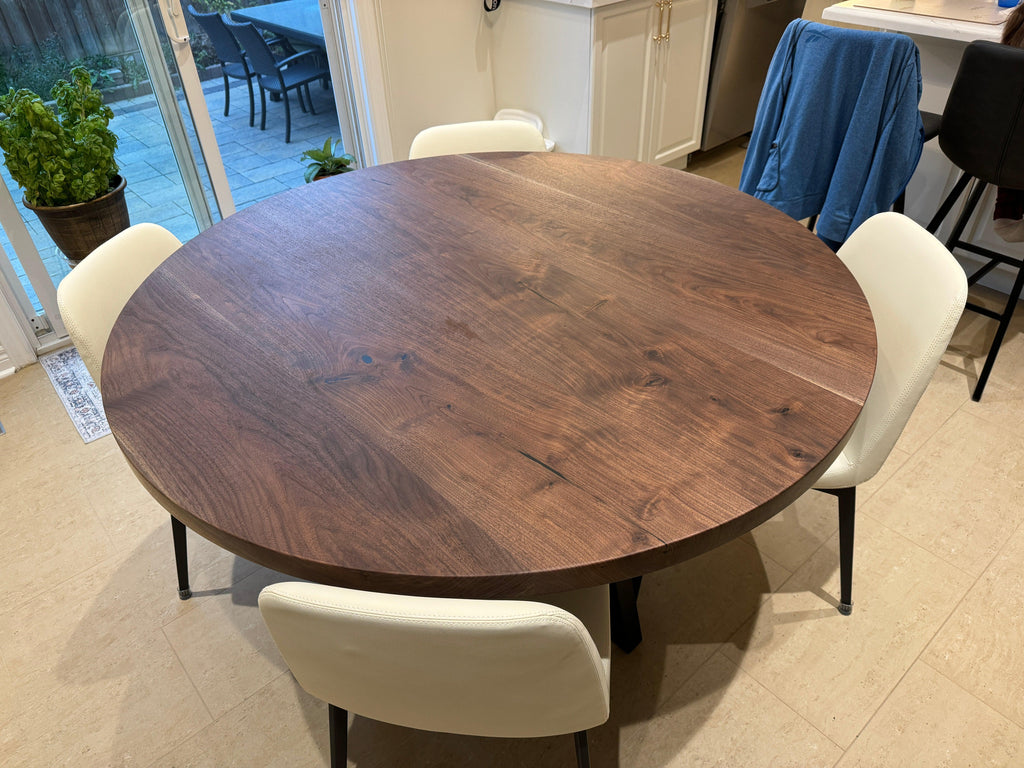Custom Made Round Walnut Table - Fractal Designs Inc