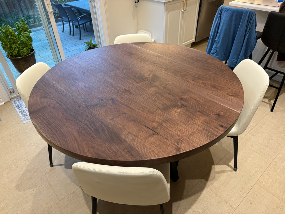 Custom Made Round Walnut Table