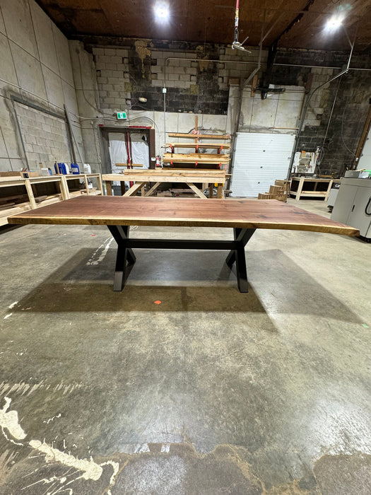 Live edge walnut dining table 96L 46W (curly)