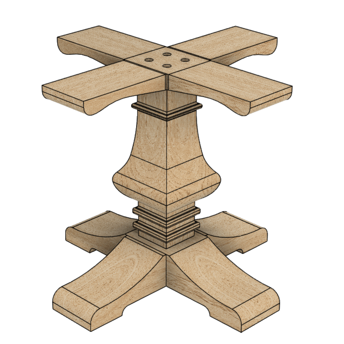 Wooden Pedestal Table Base - Chalice Table Leg - Fractal Designs Inc