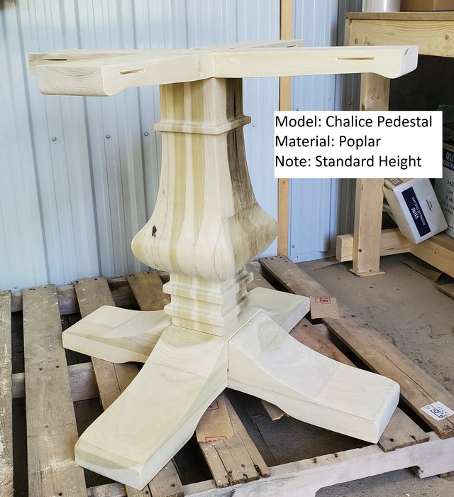 Wooden Pedestal Table Base - Chalice Table Leg