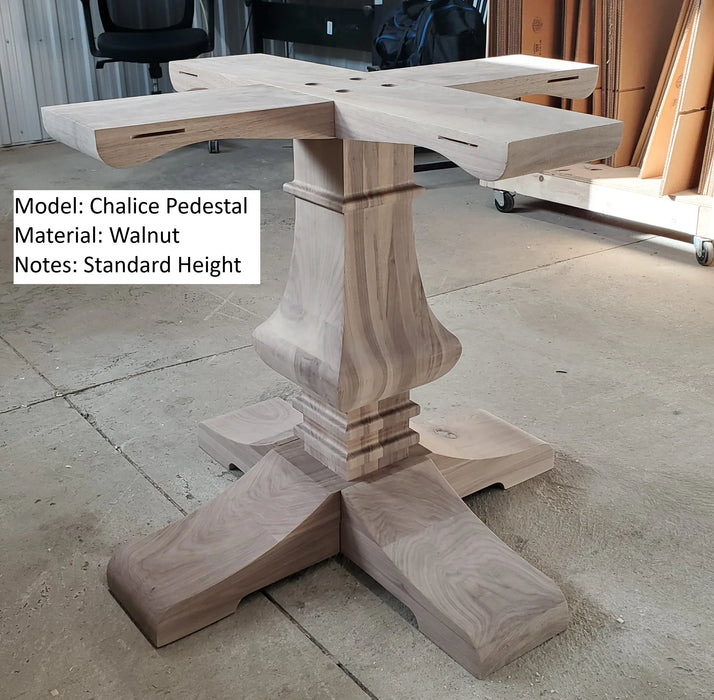 Wooden Pedestal Table Base - Chalice Table Leg