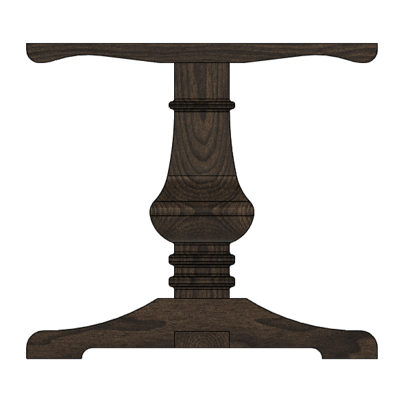 Wooden Trestle Table Leg - Chalice Table Base - Fractal Designs Inc
