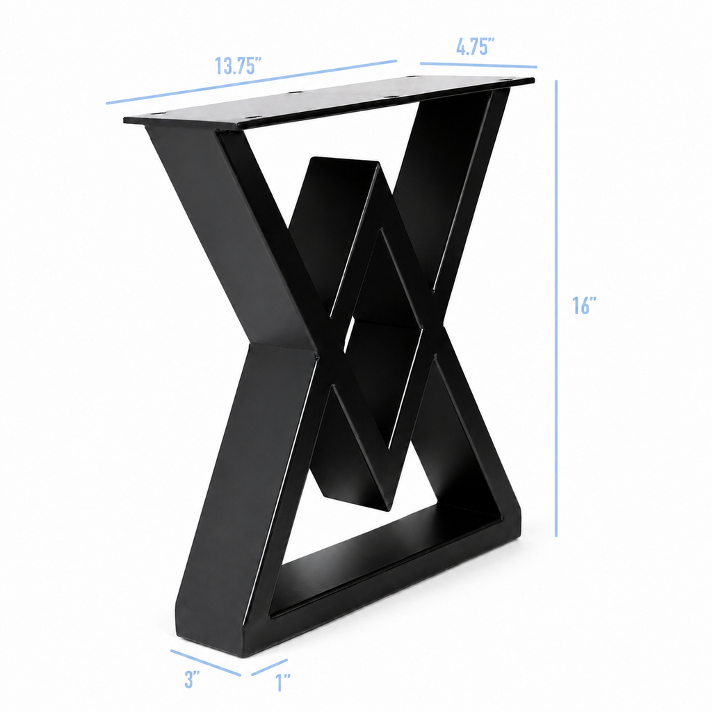 16” Diamond Shape Furniture Legs - 13.75" Wide Wide, 1 Pair