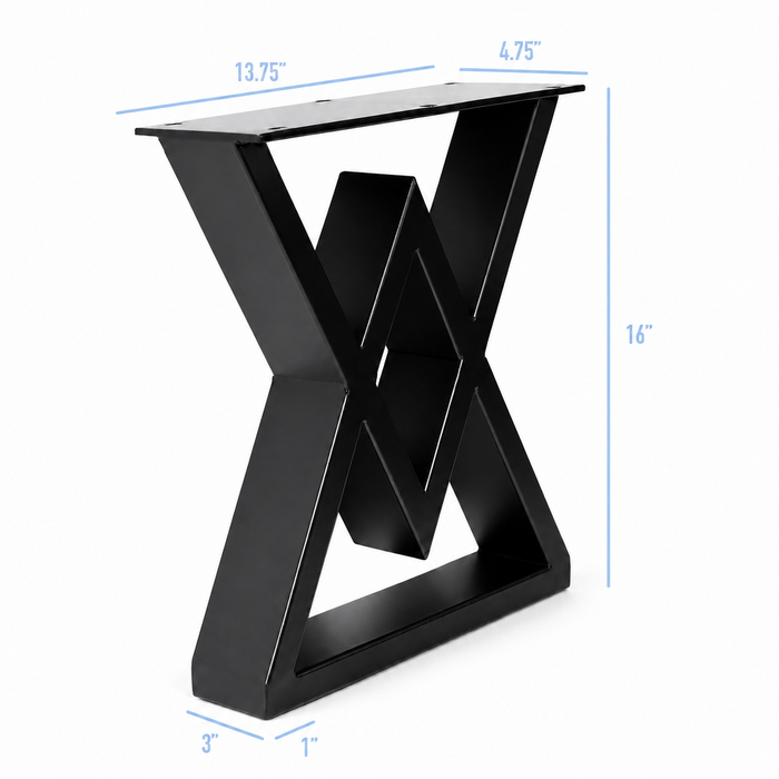 16” Diamond Shape Furniture Legs - 13.75" Wide Wide, 1 Pair