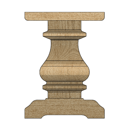 Wooden Square Turned Bench Leg/Base - Chunky Trestle - Fractal Designs Inc