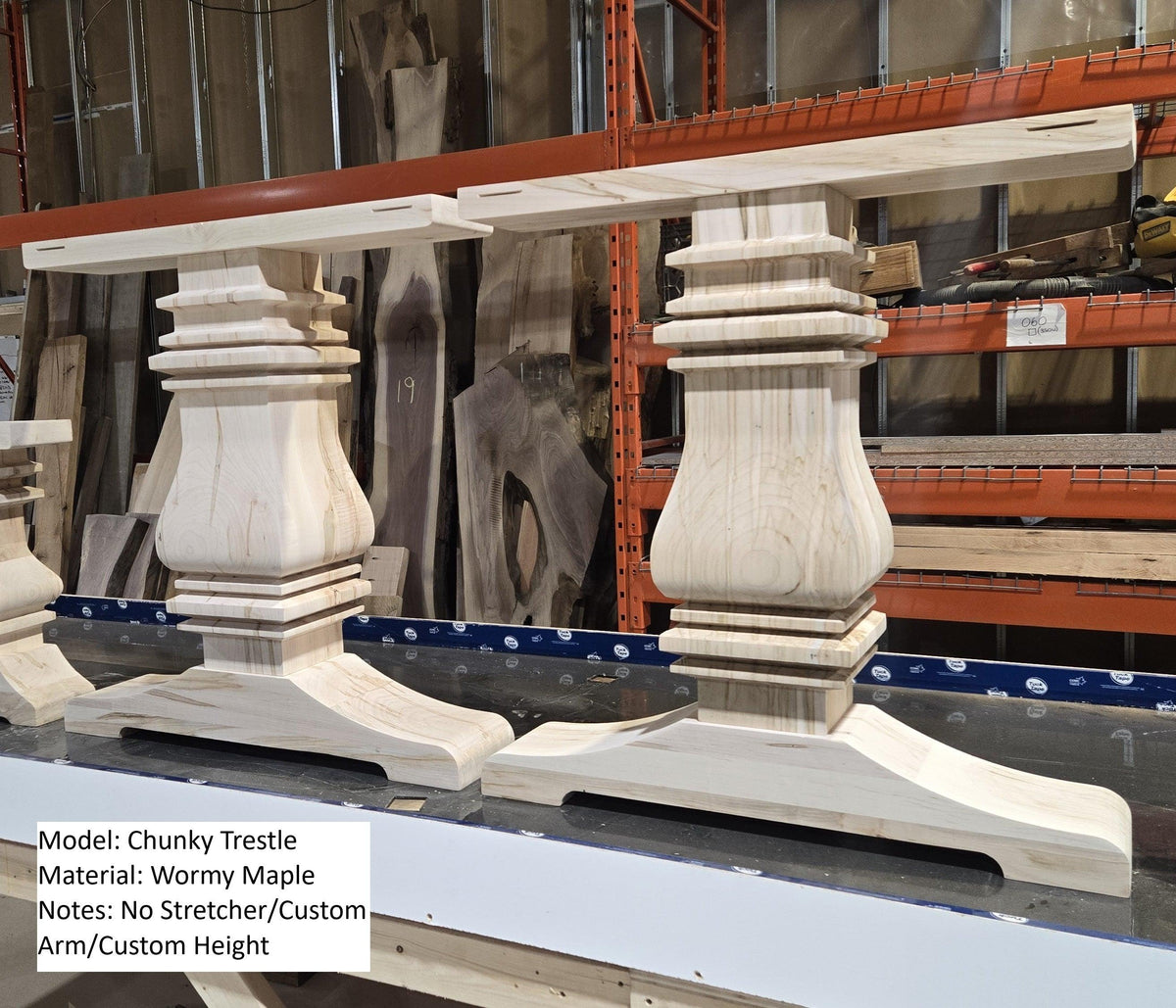 Wooden Trestle Table Leg - Chunky Trestle Base - Fractal Designs Inc
