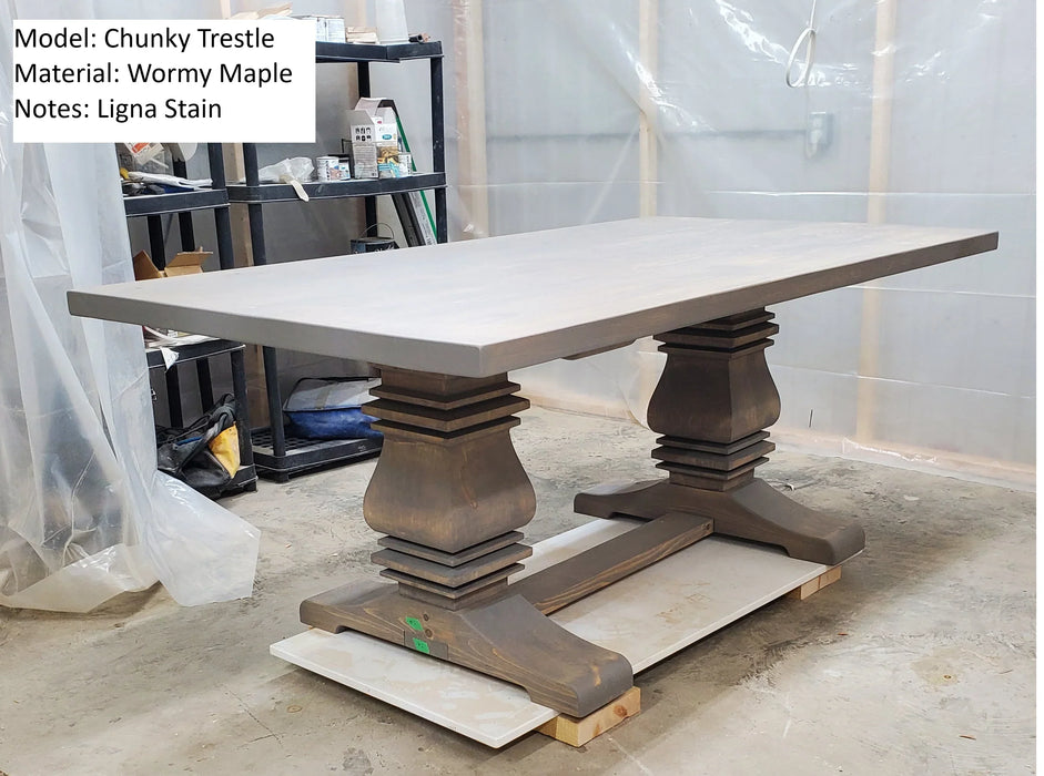 Wooden Trestle Table Leg - Chunky Trestle Base