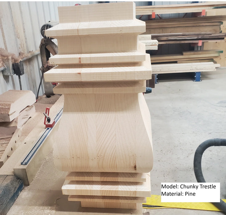 Wooden Pedestal Table Base - Chunky Table Leg