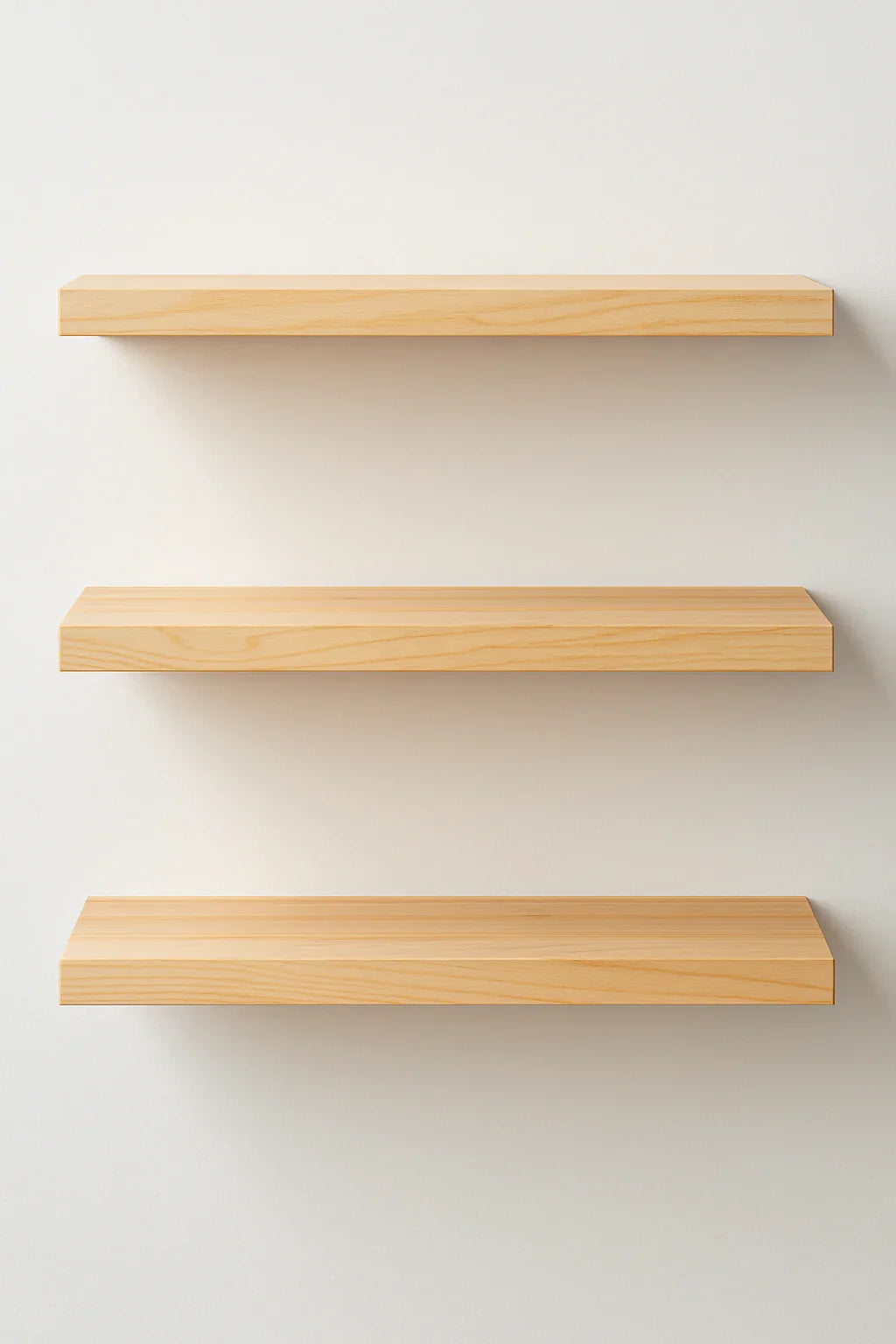 Clear Maple Floating Shelf - Solid Hardwood, Heavy-Duty Wall Mountable with HOVR Premium Mounting Solution