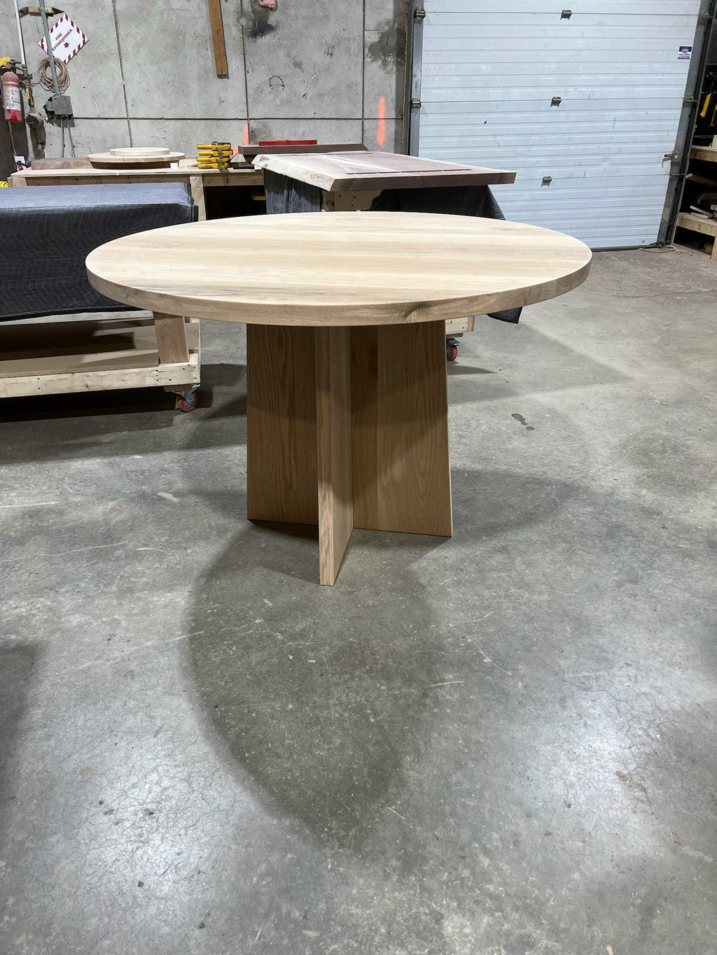 Custom Made Round Oak Table - Fractal Designs Inc