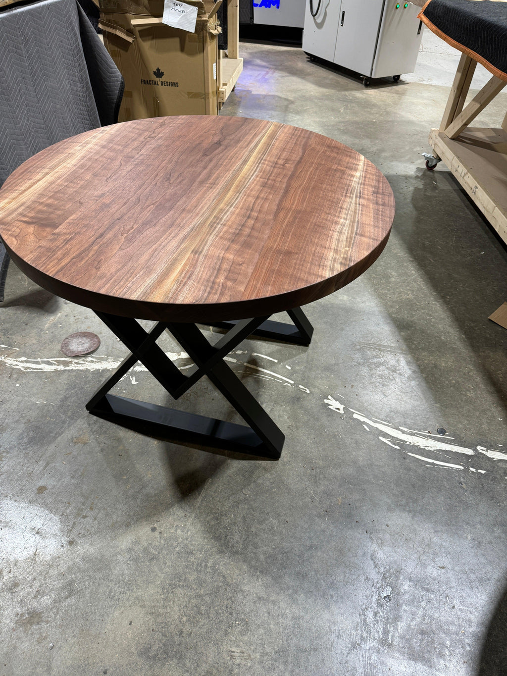 Custom Made Round Walnut Table - Fractal Designs Inc
