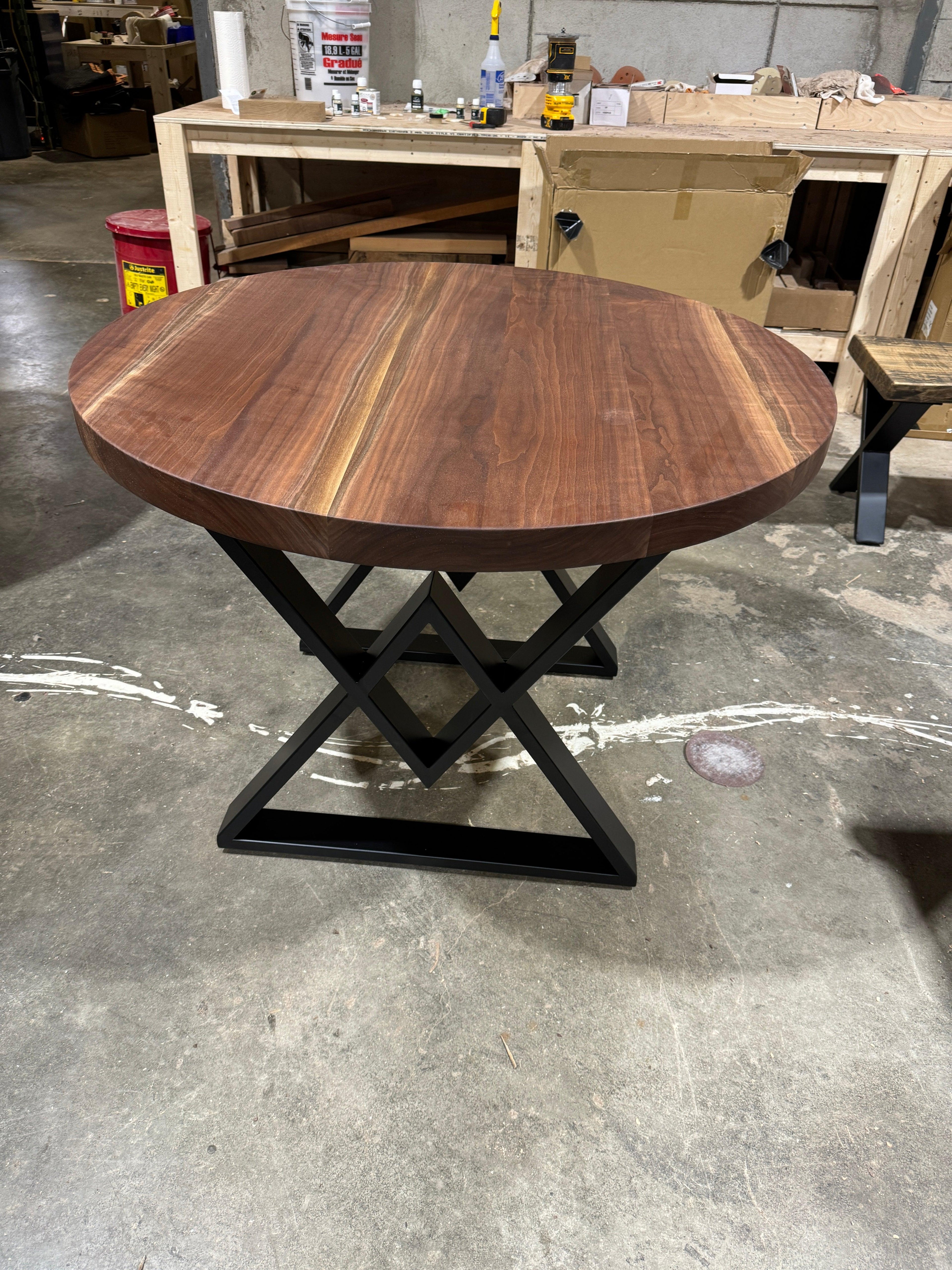 Custom Made Round Walnut Table - Fractal Designs Inc