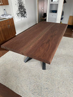 Custom Made Rectangle Book Matched Walnut Table - Fractal Designs Inc