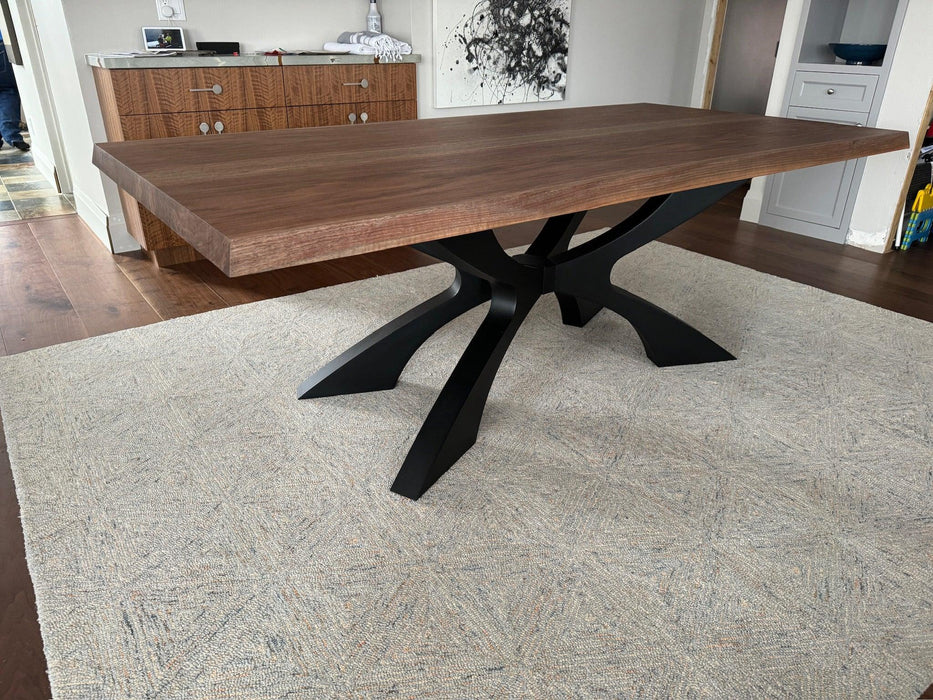 Custom Made Rectangle Book Matched Walnut Table