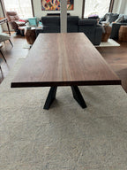 Custom Made Rectangle Book Matched Walnut Table - Fractal Designs Inc