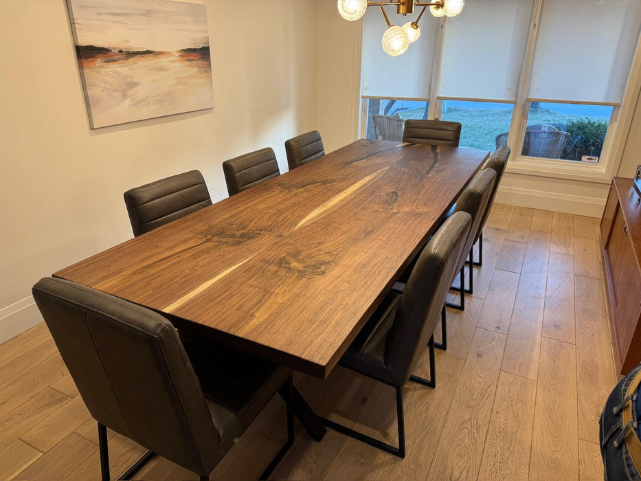 Custom Made Rectangle Book Matched Walnut Table