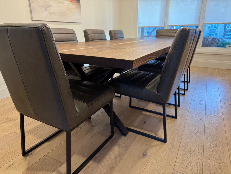 Custom Made Rectangle Book Matched Walnut Table