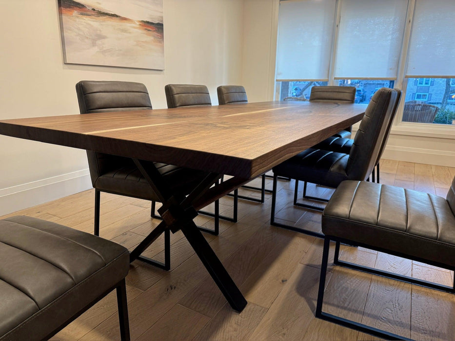 Custom Made Rectangle Book Matched Walnut Table