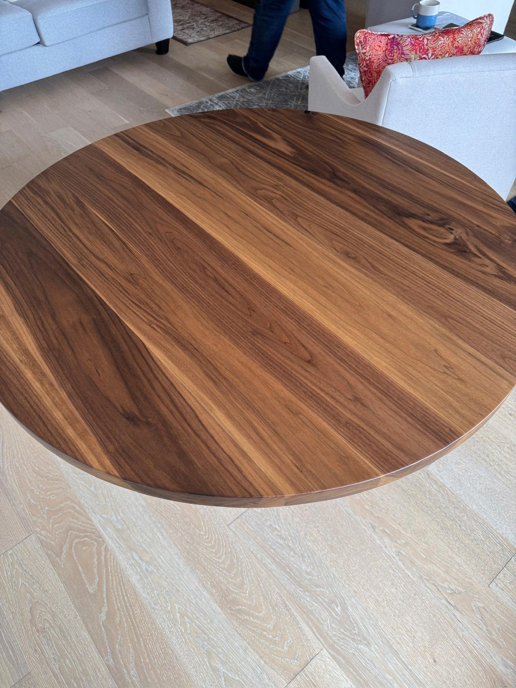 Custom Made Round Walnut Table - Fractal Designs Inc