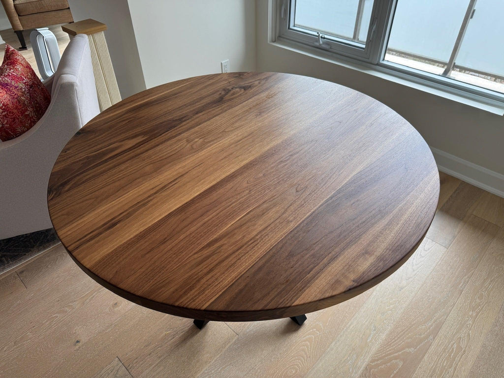 Custom Made Round Walnut Table - Fractal Designs Inc