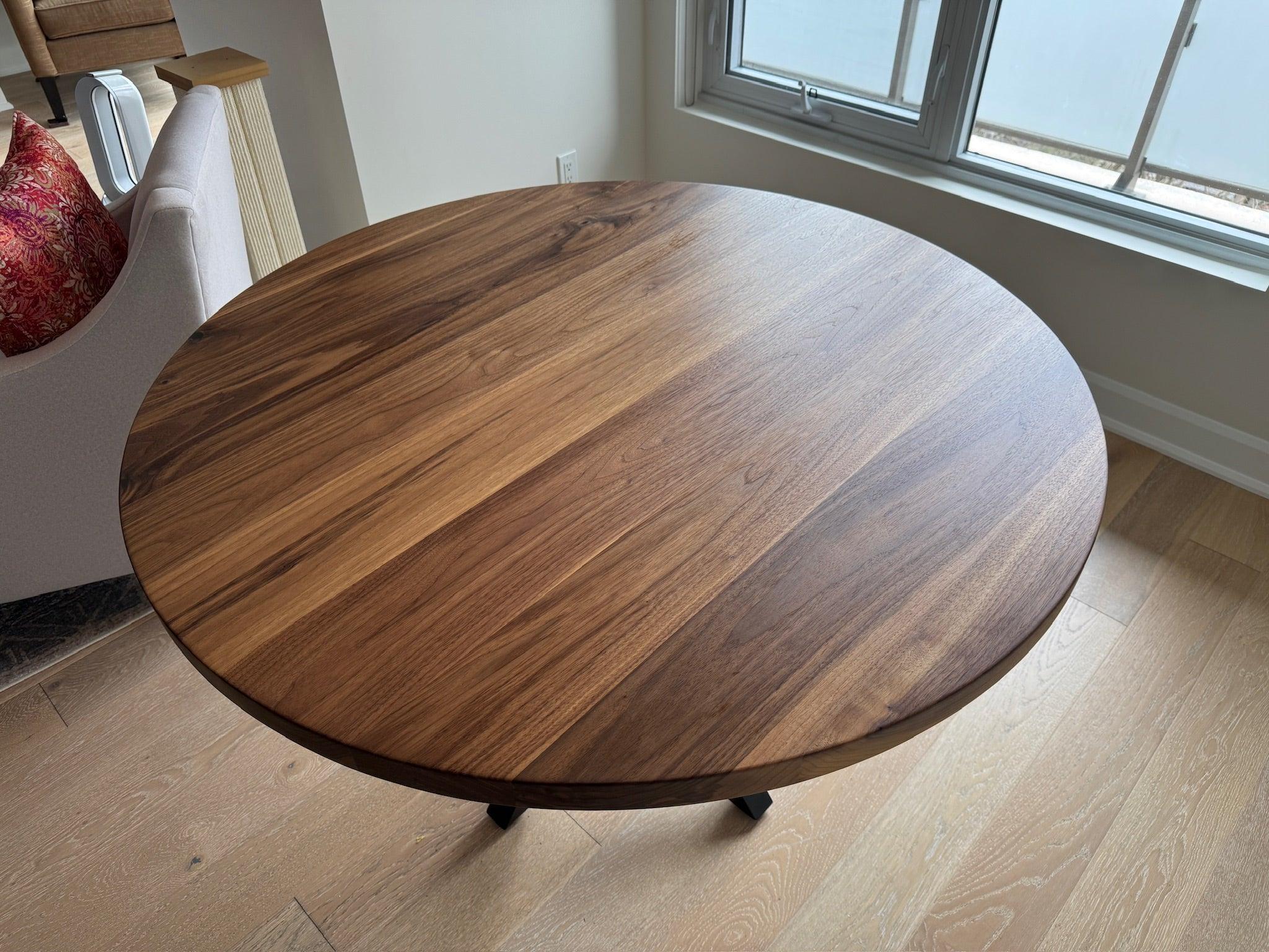 Custom Made Round Walnut Table - Fractal Designs Inc