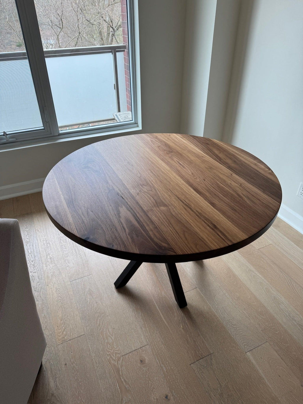 Custom Made Round Walnut Table - Fractal Designs Inc
