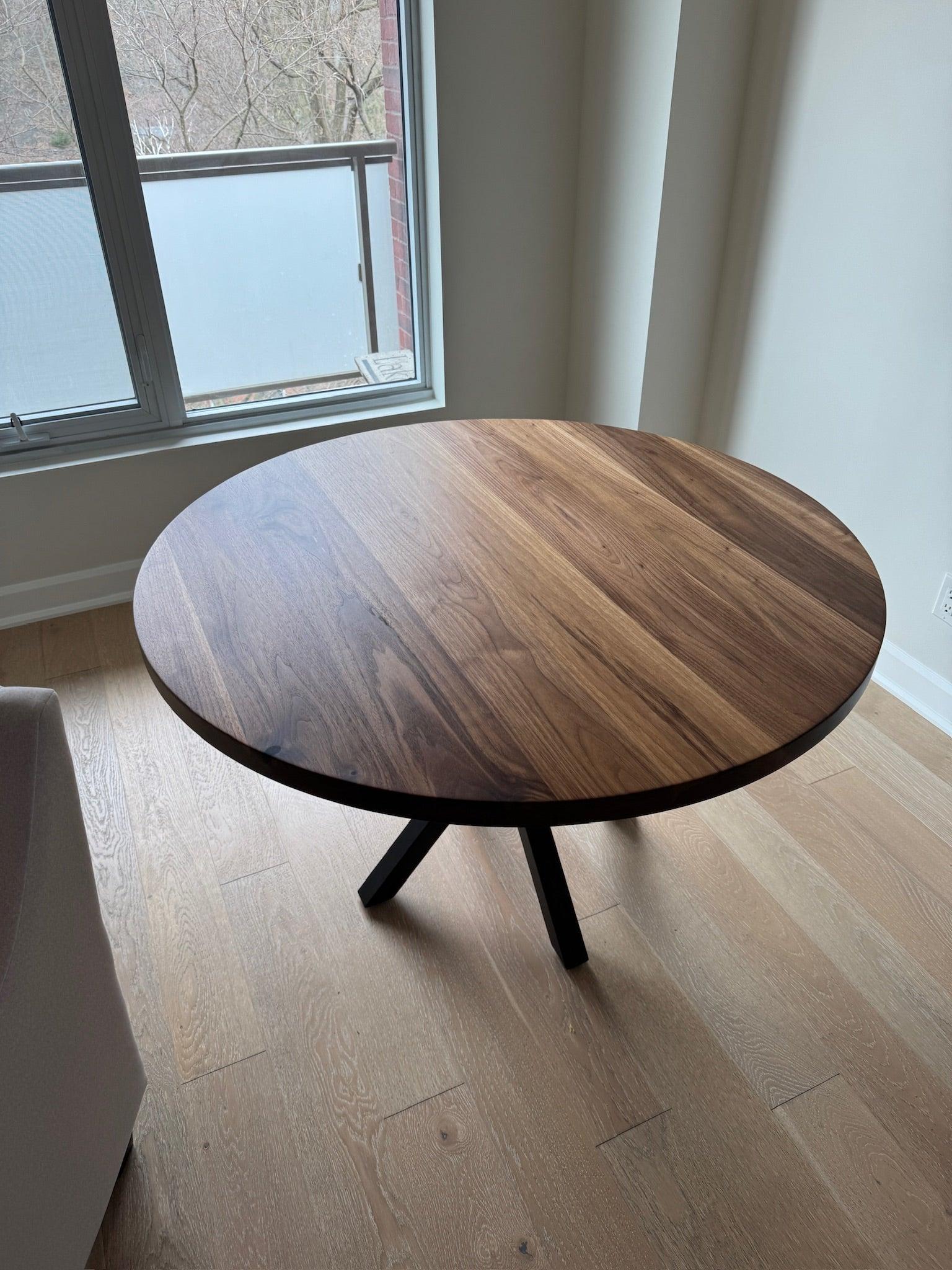 Custom Made Round Walnut Table - Fractal Designs Inc