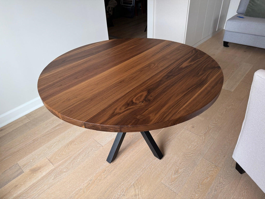 Custom Made Round Walnut Table - Fractal Designs Inc
