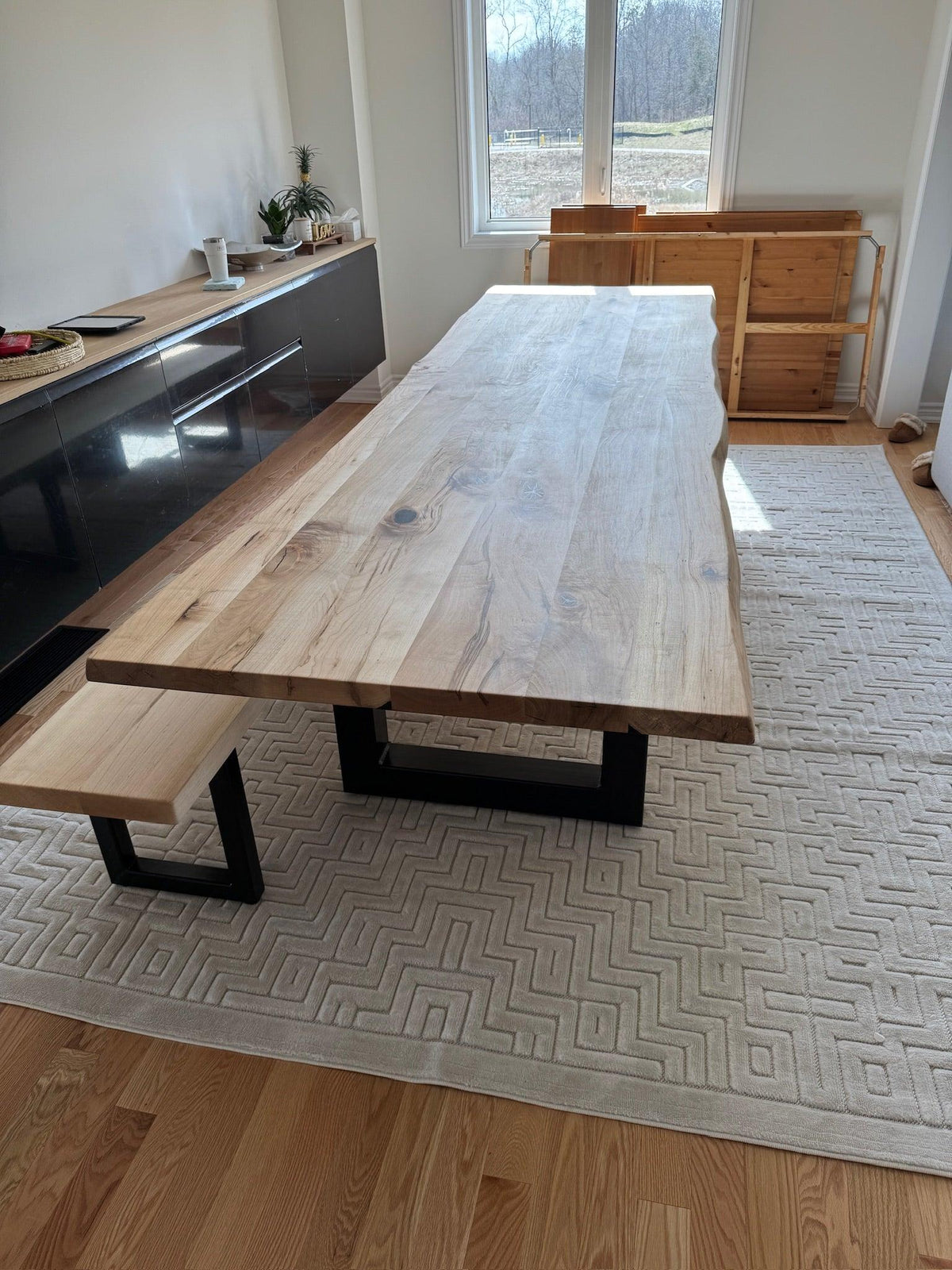 Custom Made Rectangle Dimensional Wormy Maple Table - Fractal Designs Inc
