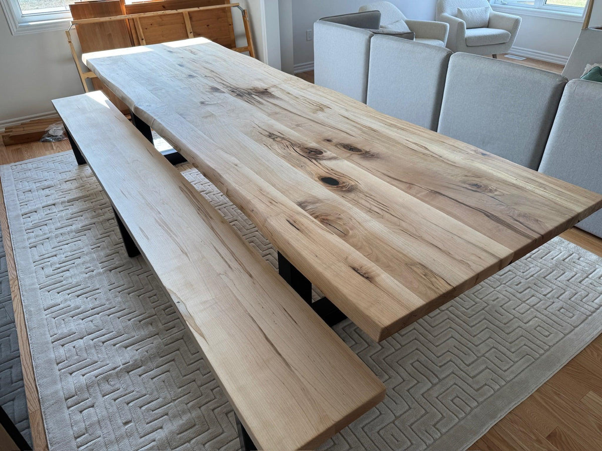 Custom Made Rectangle Dimensional Wormy Maple Table - Fractal Designs Inc