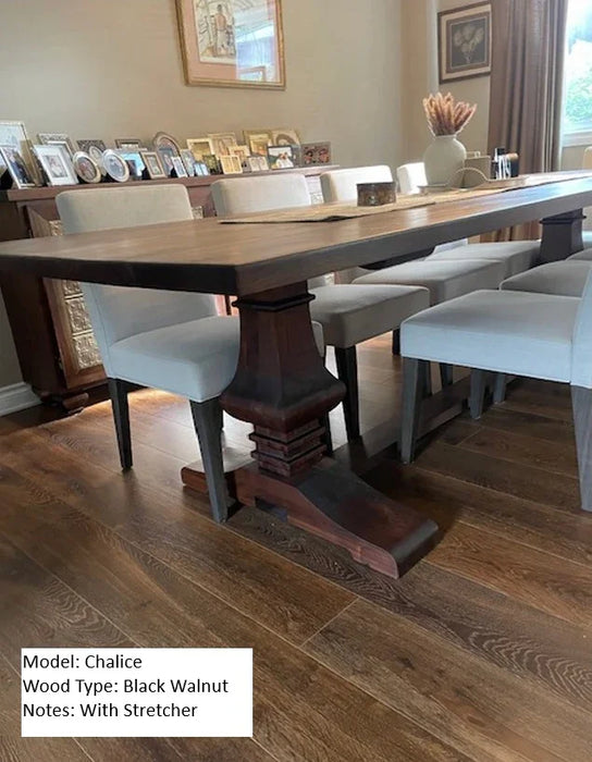 Wooden Trestle Table Leg - Chalice Table Base