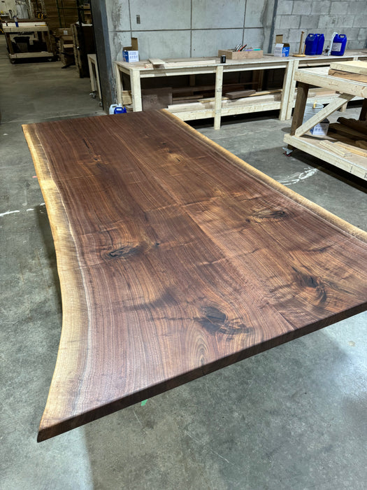 Live edge walnut dining table 96L 46W (curly)