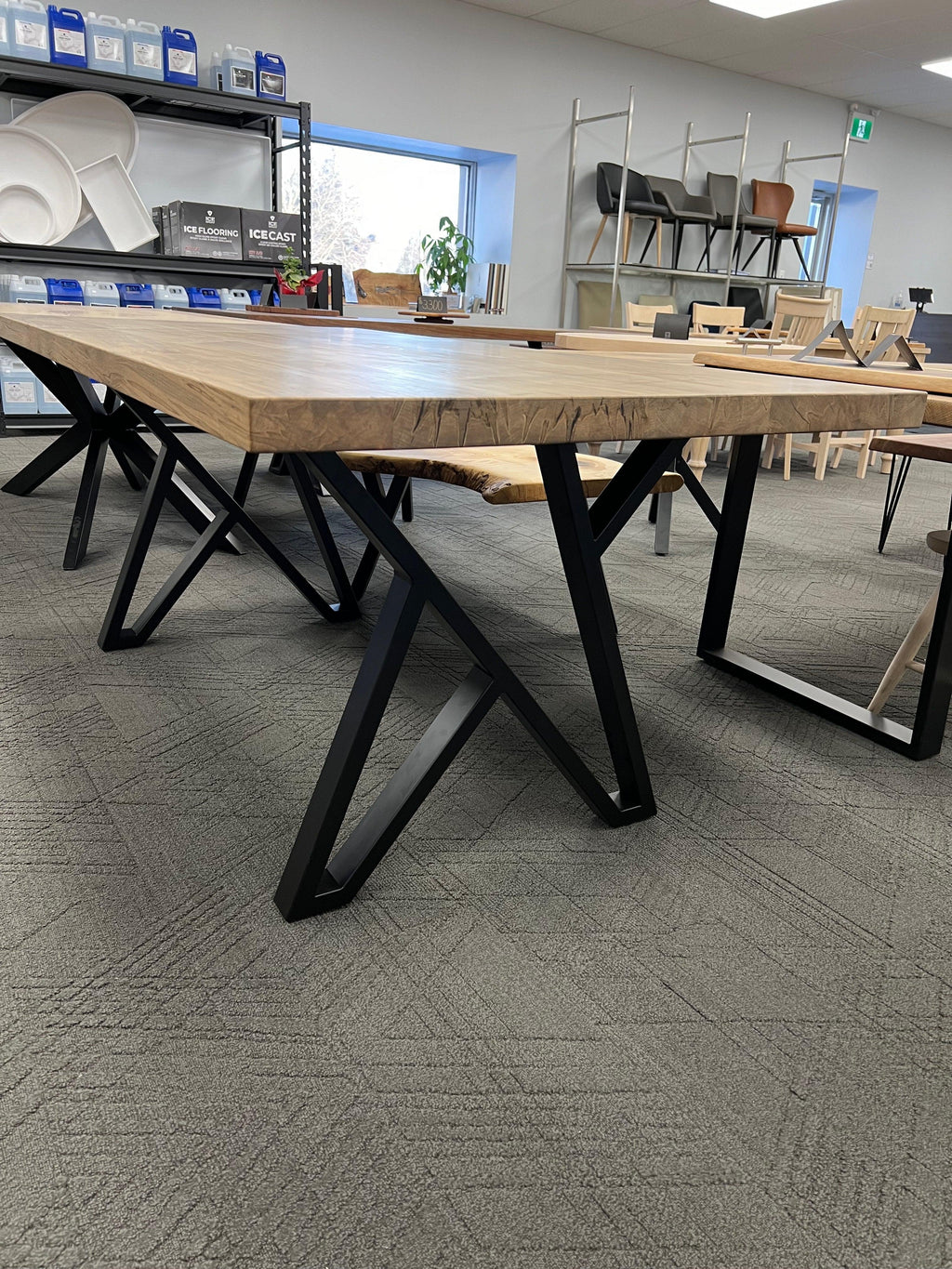 Cappuccino Stained Wormy Maple Dining Table - Fractal Designs Inc