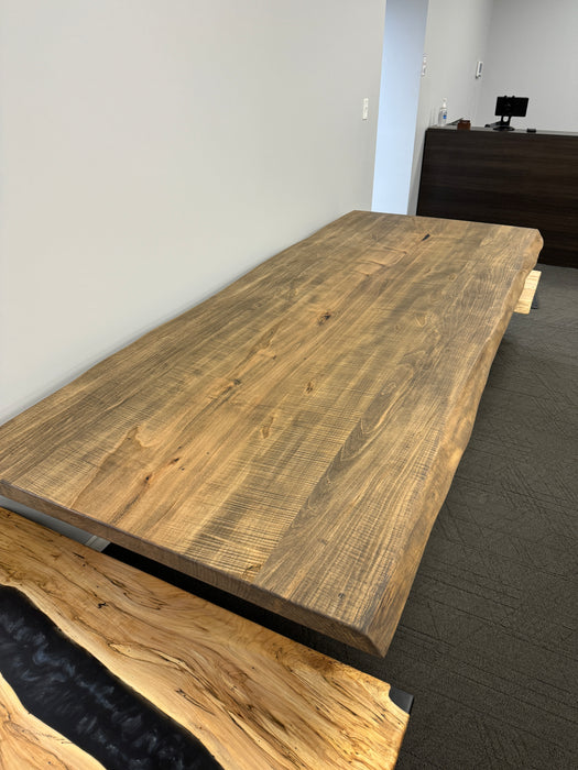 Cappuccino Stained Maple Dining Table (curly)