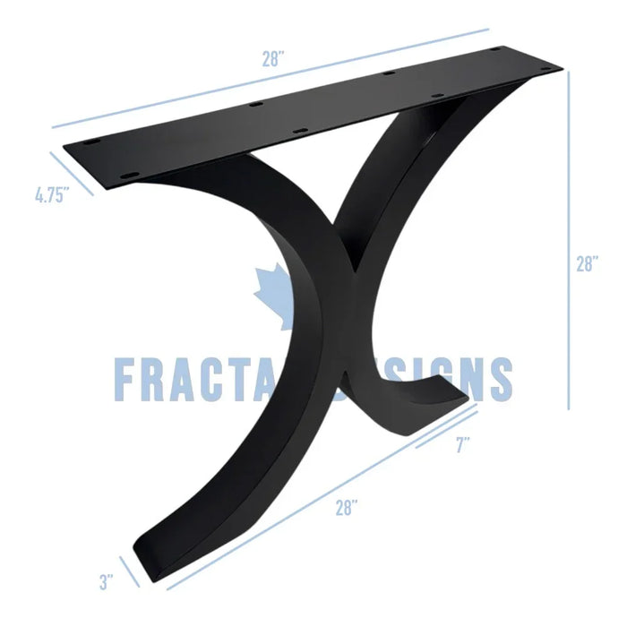 28” Flowy X Shape Furniture Legs, 1 Pair