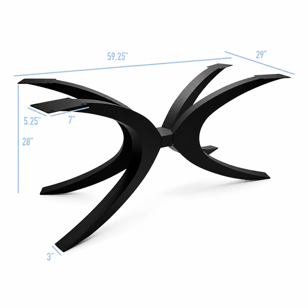 28” Flowy Butterfly Furniture Base 29"X60", 1 Set
