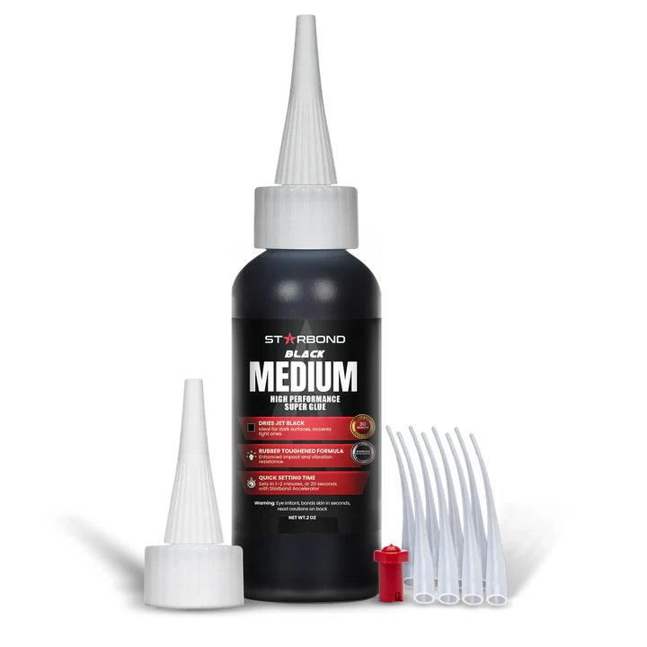 Starbond BLACK Medium CA Glue, 2 oz - Fractal Designs Inc
