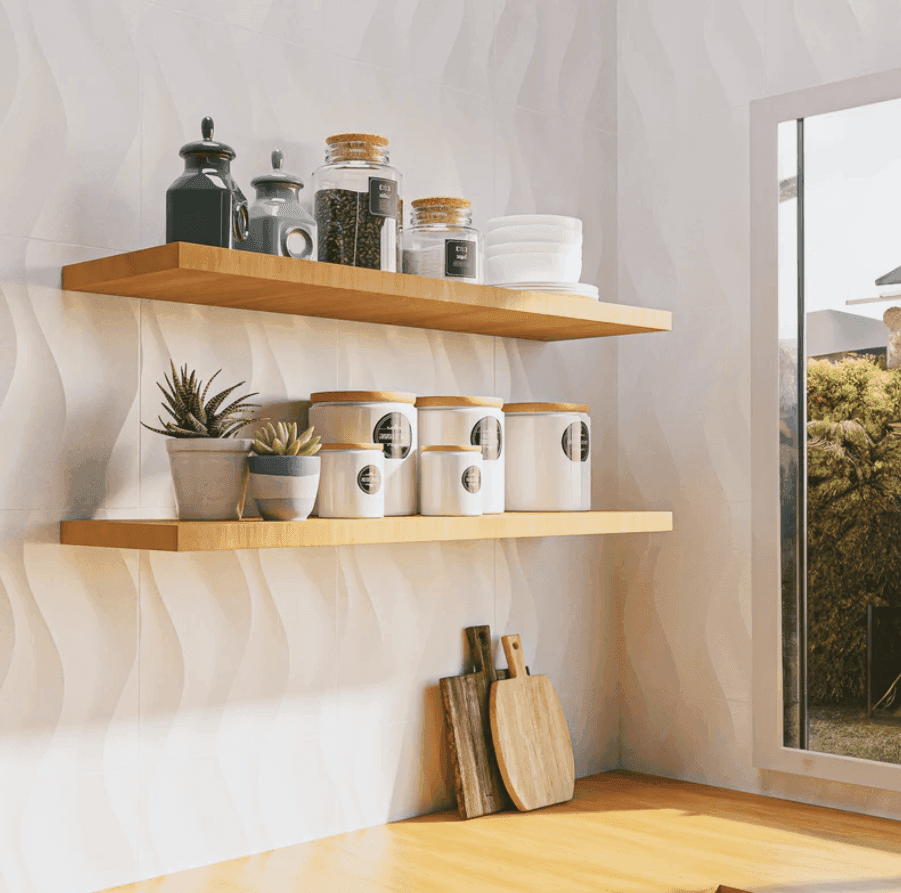 White Oak Floating Shelf - Fractal Designs Inc