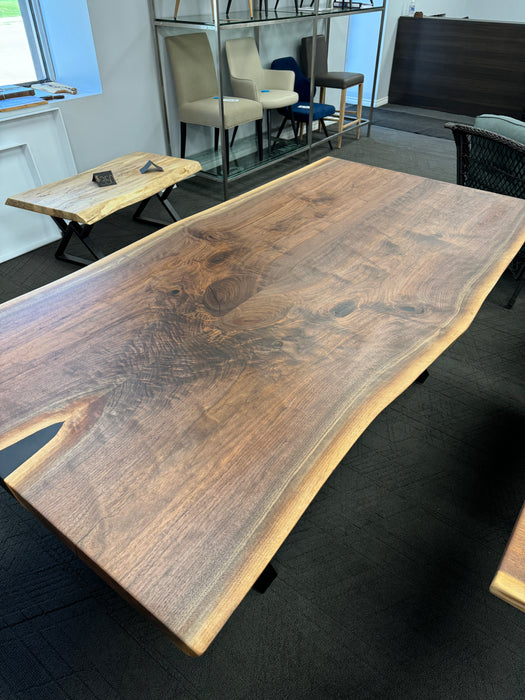 Live edge walnut dining table 84L 43W