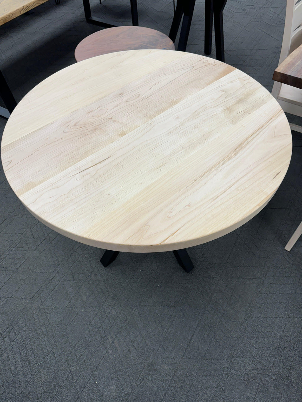 Custom Made Round Clear Maple Table - Fractal Designs Inc