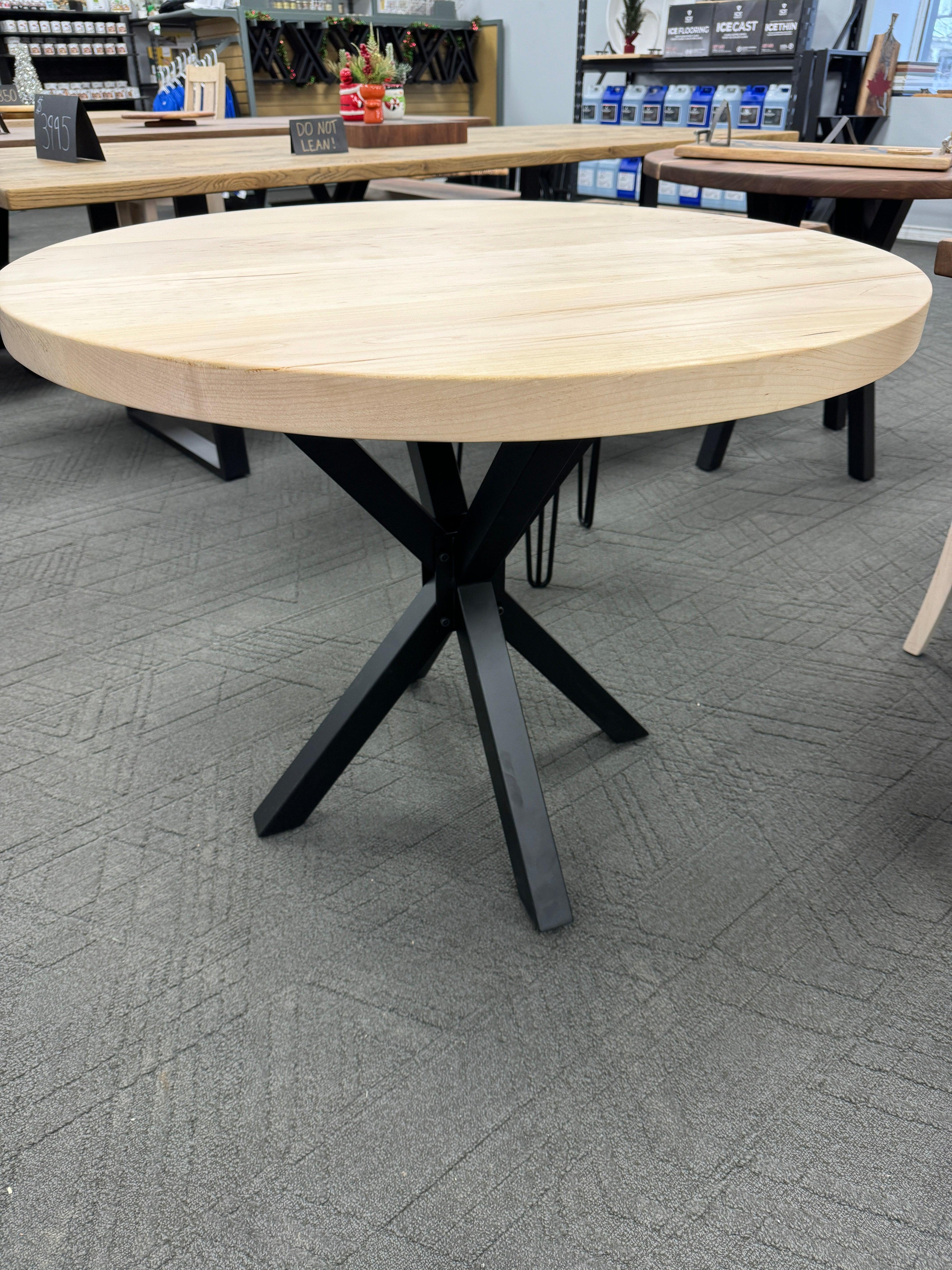 Custom Made Round Clear Maple Table - Fractal Designs Inc
